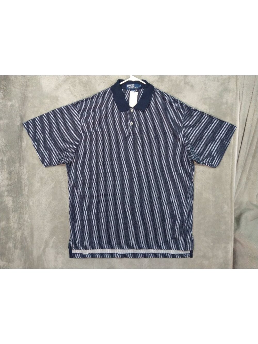 Polo Ralph Lauren Shirt Mens XL Blue Polka Dot Hampton Short Sleeve Cotton